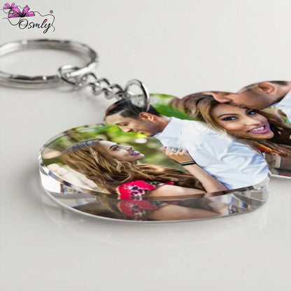 Couple Heart Acrylic Keychain