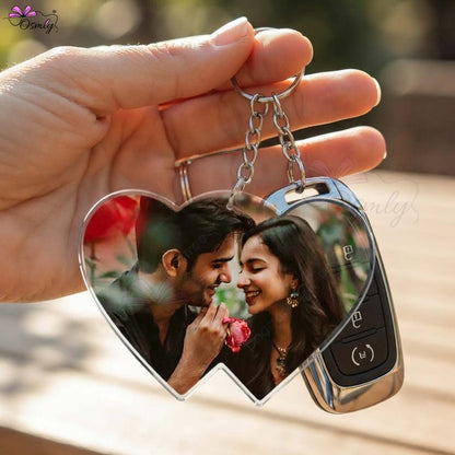 Couple Heart Acrylic Keychain