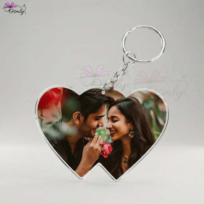 Couple Heart Acrylic Keychain