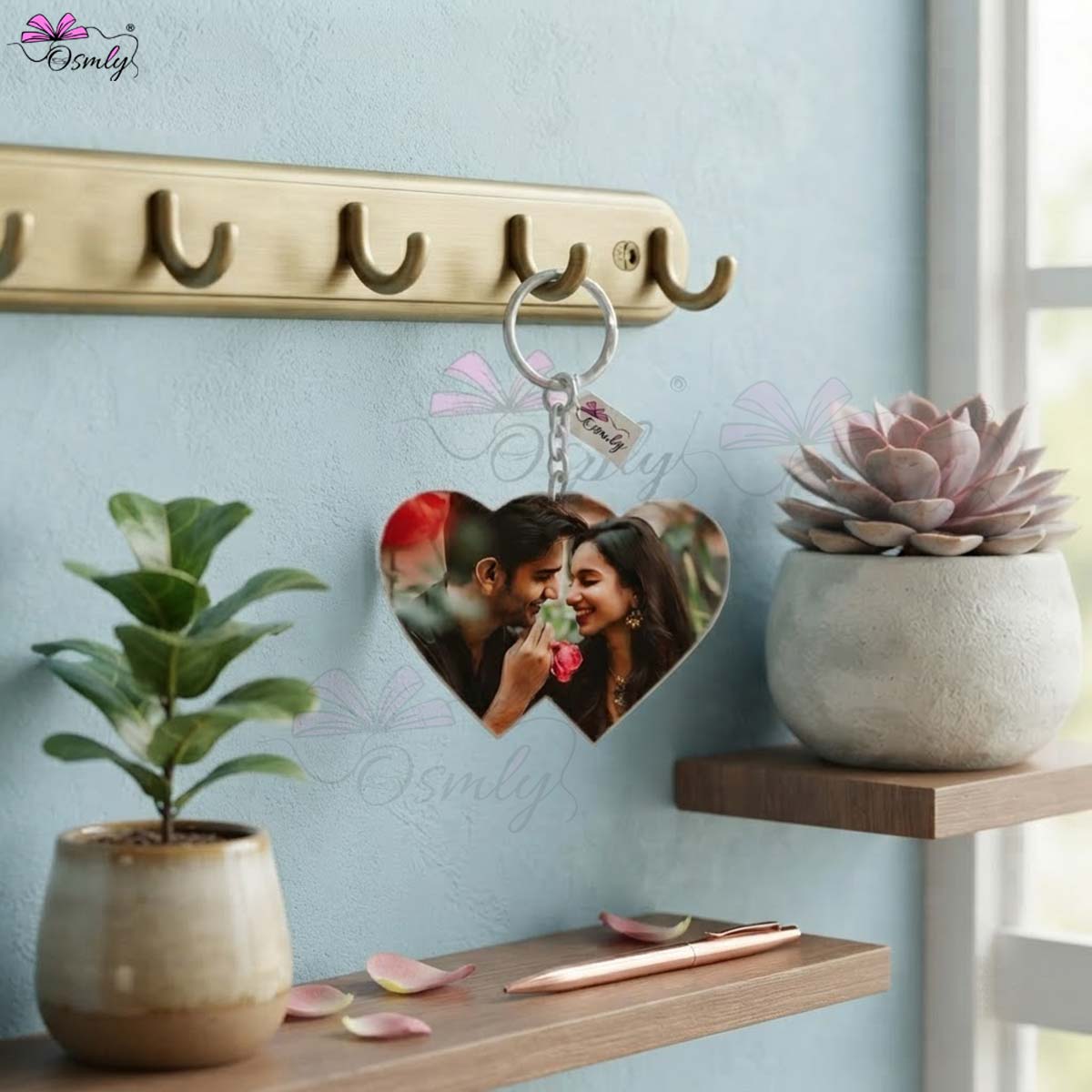 Couple Heart Acrylic Keychain