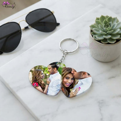 Couple Heart Acrylic Keychain