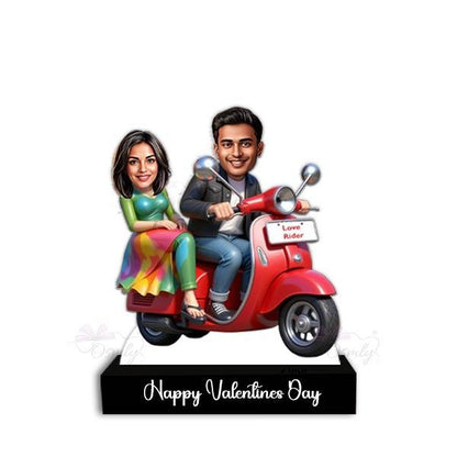 Customized Couple Bike Caricature - OSMLY