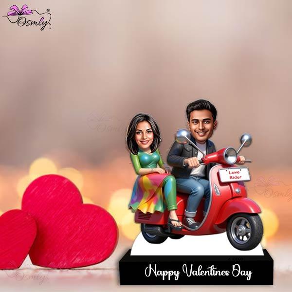 Customized Couple Bike Caricature - OSMLY