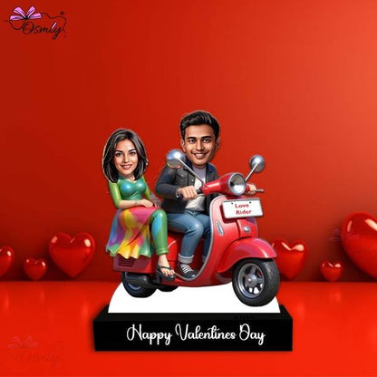 Customized Couple Bike Caricature - OSMLY
