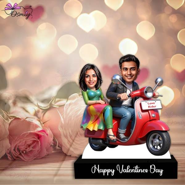 Customized Couple Bike Caricature - OSMLY