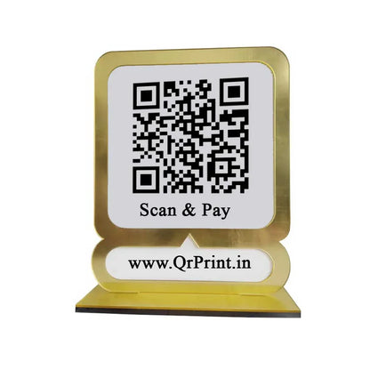 Customized Gold Border QR Stand - OSMLY