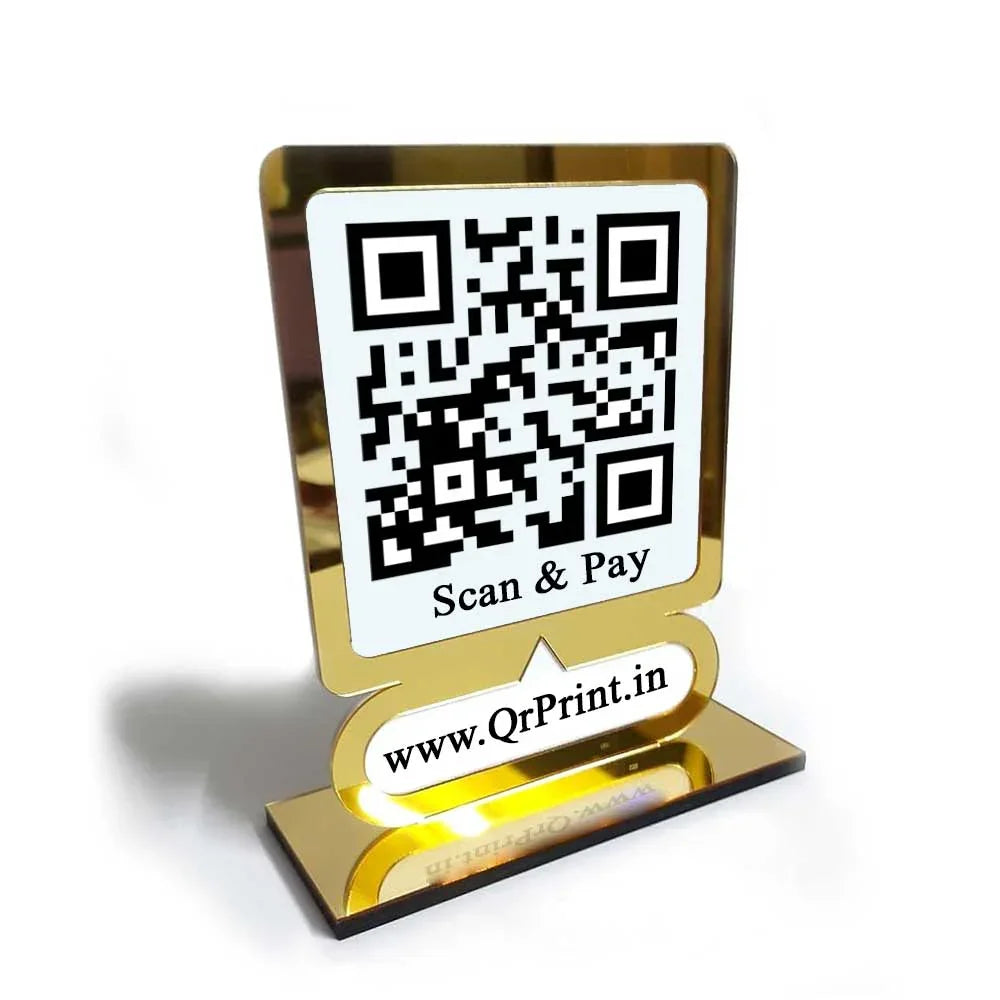 Customized Gold Border QR Stand - OSMLY