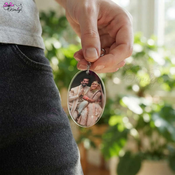 Customized Oval Acrylic Keychain