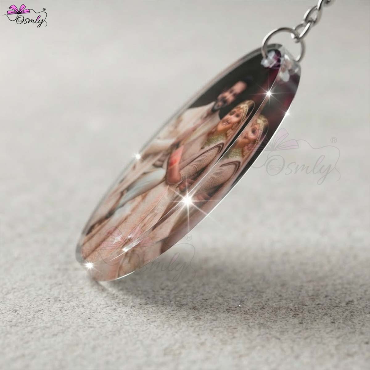 Customized Oval Acrylic Keychain