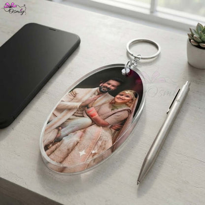 Customized Oval Acrylic Keychain