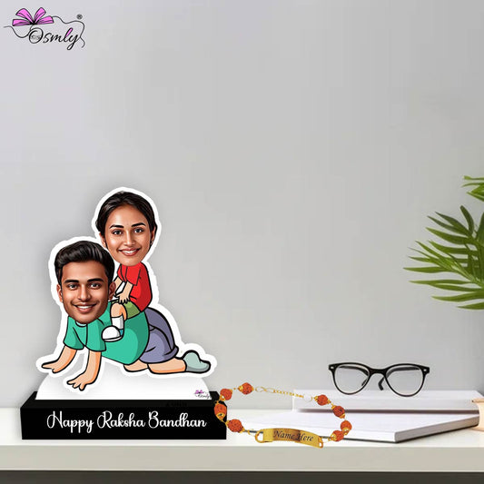 Customized Rakhi Caricature for Brother Sister