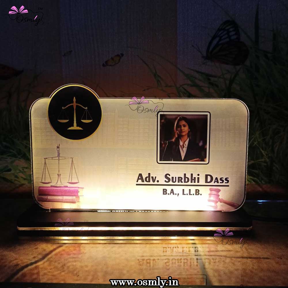 OSMLY Customized UV Photo Name Plate for Advocate from OSMLY Name Plate