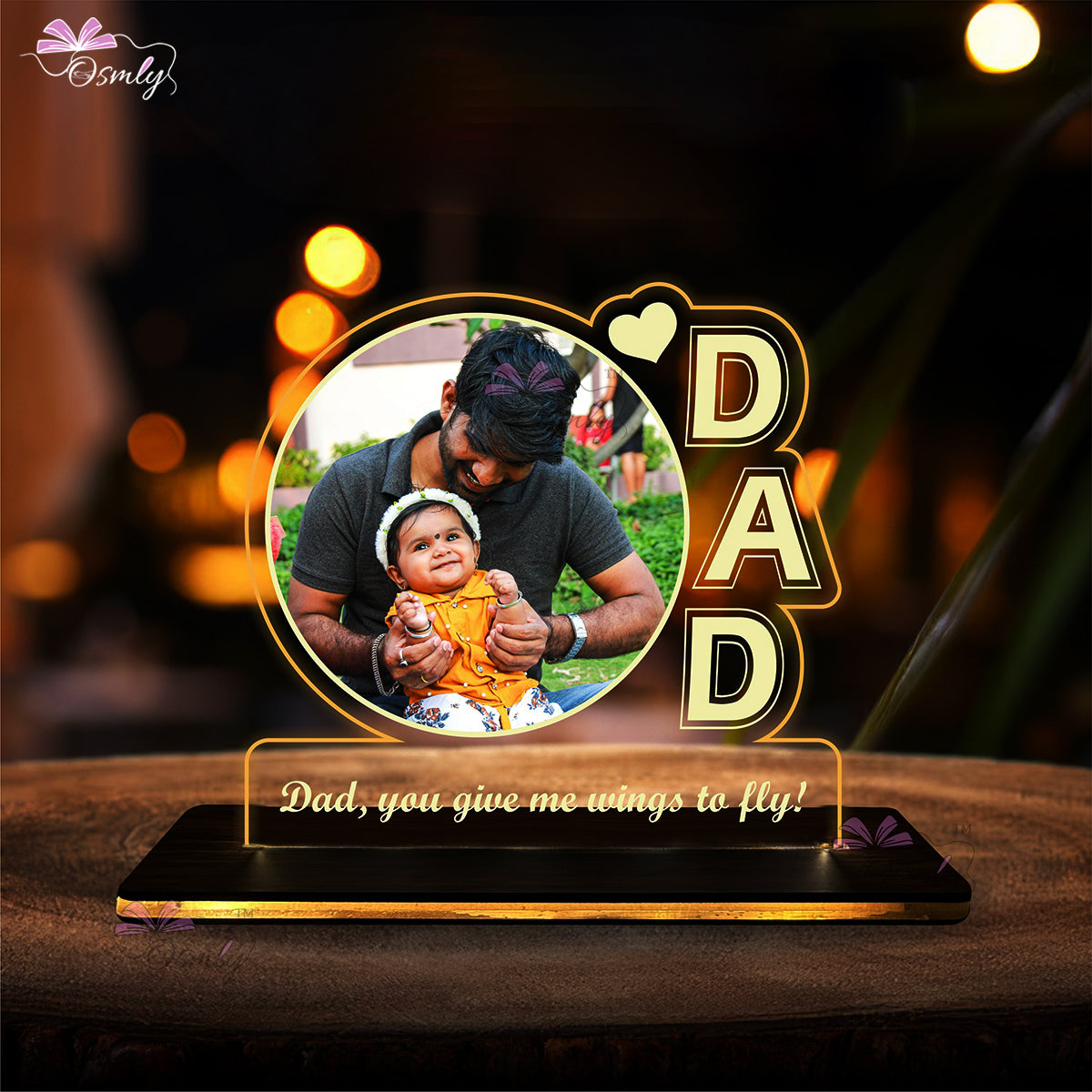 OSMLY Dad UV Print Acrylic Lamp from OSMLY Acrylic Frame