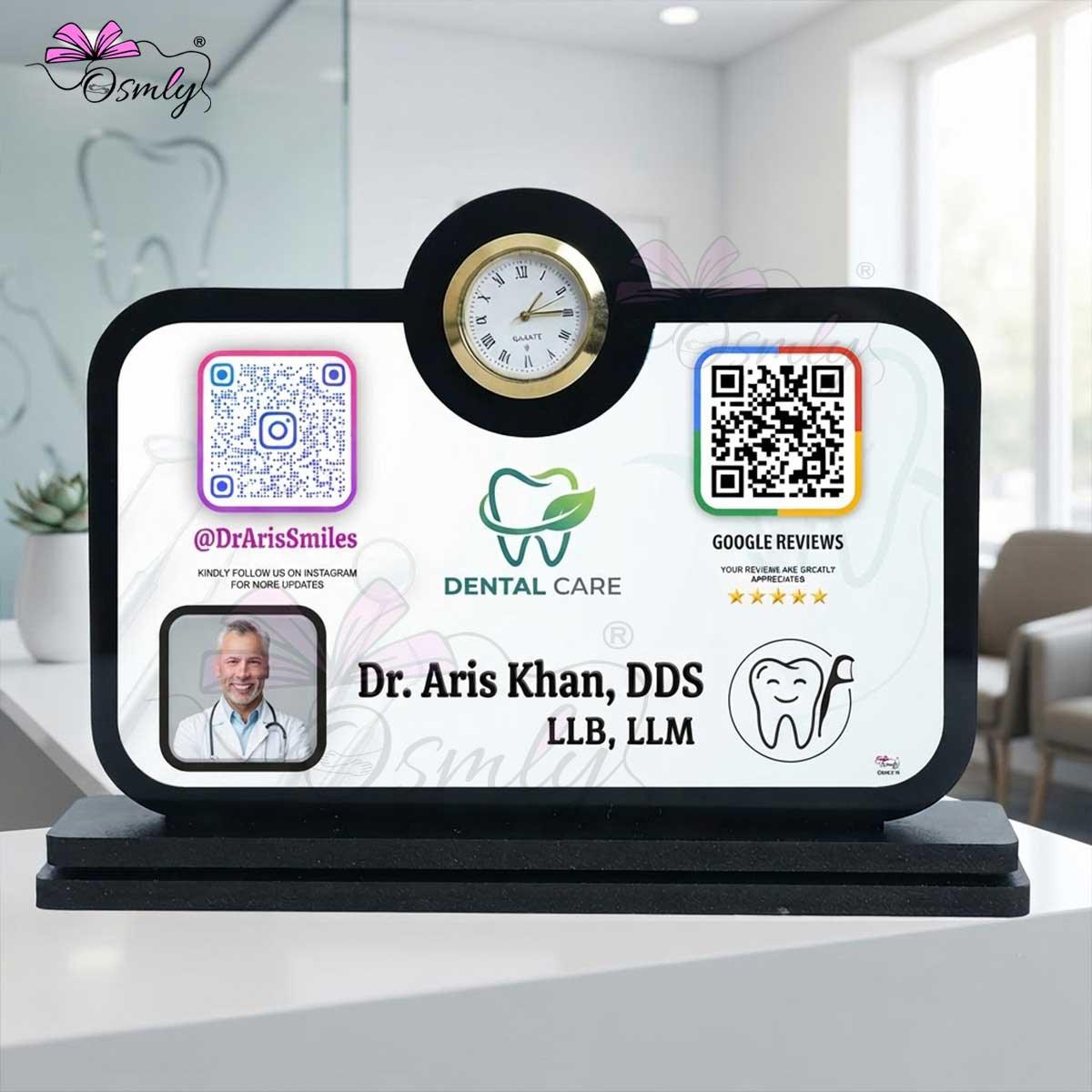 DentistClockQRStandforgooglereview - OSMLY
