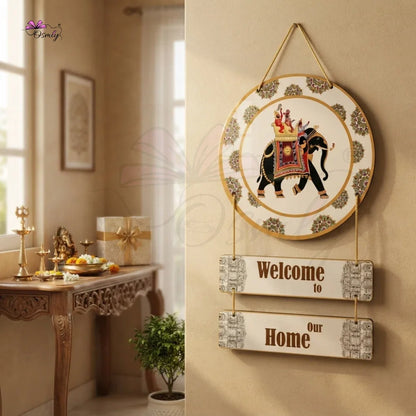 Elephant Theme Welcome Wall Hanging