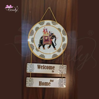 Elephant Theme Welcome Wall Hanging