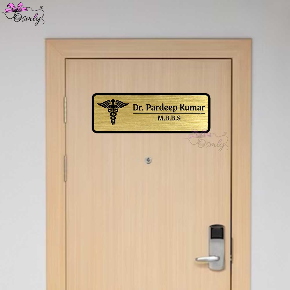 OSMLY Gold Acrylic Doctor Name Plate from OSMLY Name Plate