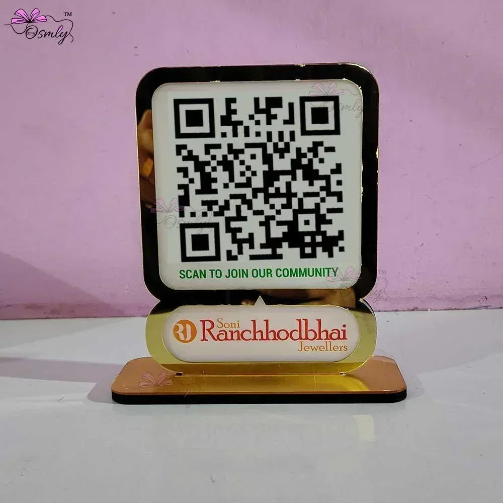 Gold Border Single QR Stand - OSMLY