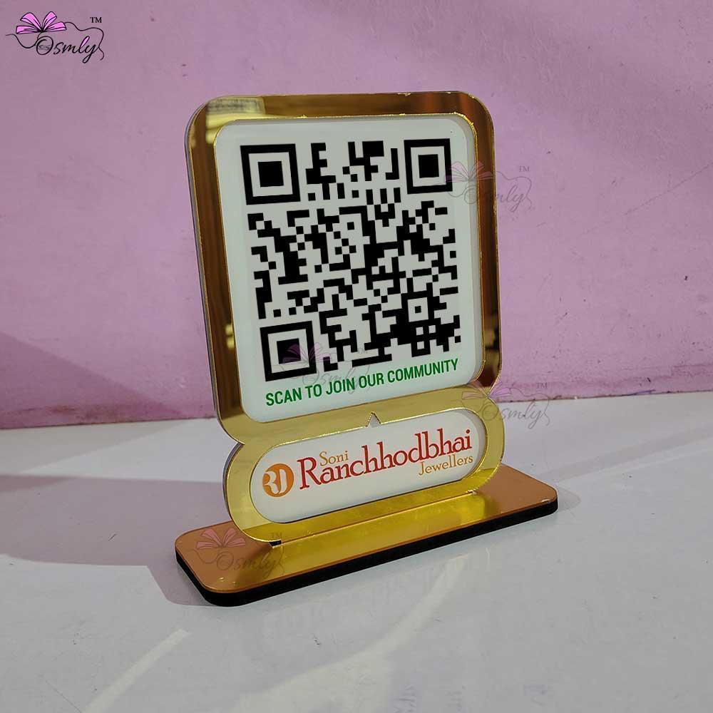 Gold Border Single QR Stand - OSMLY