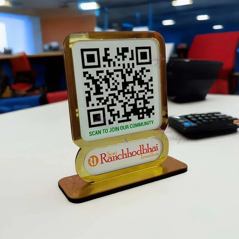 Gold Border Single QR Stand - OSMLY