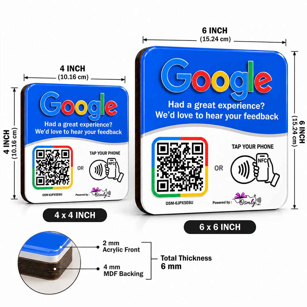 Google Review QR NFC Sticker
