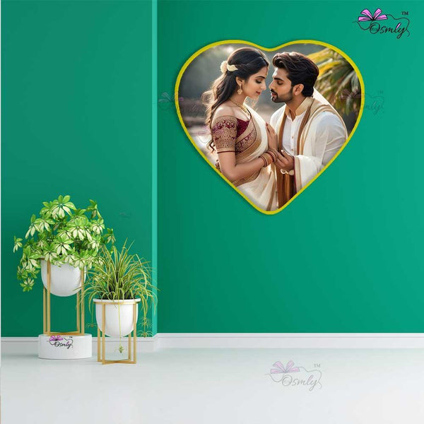Heart Shaped Golden Acrylic UV Frame - OSMLY