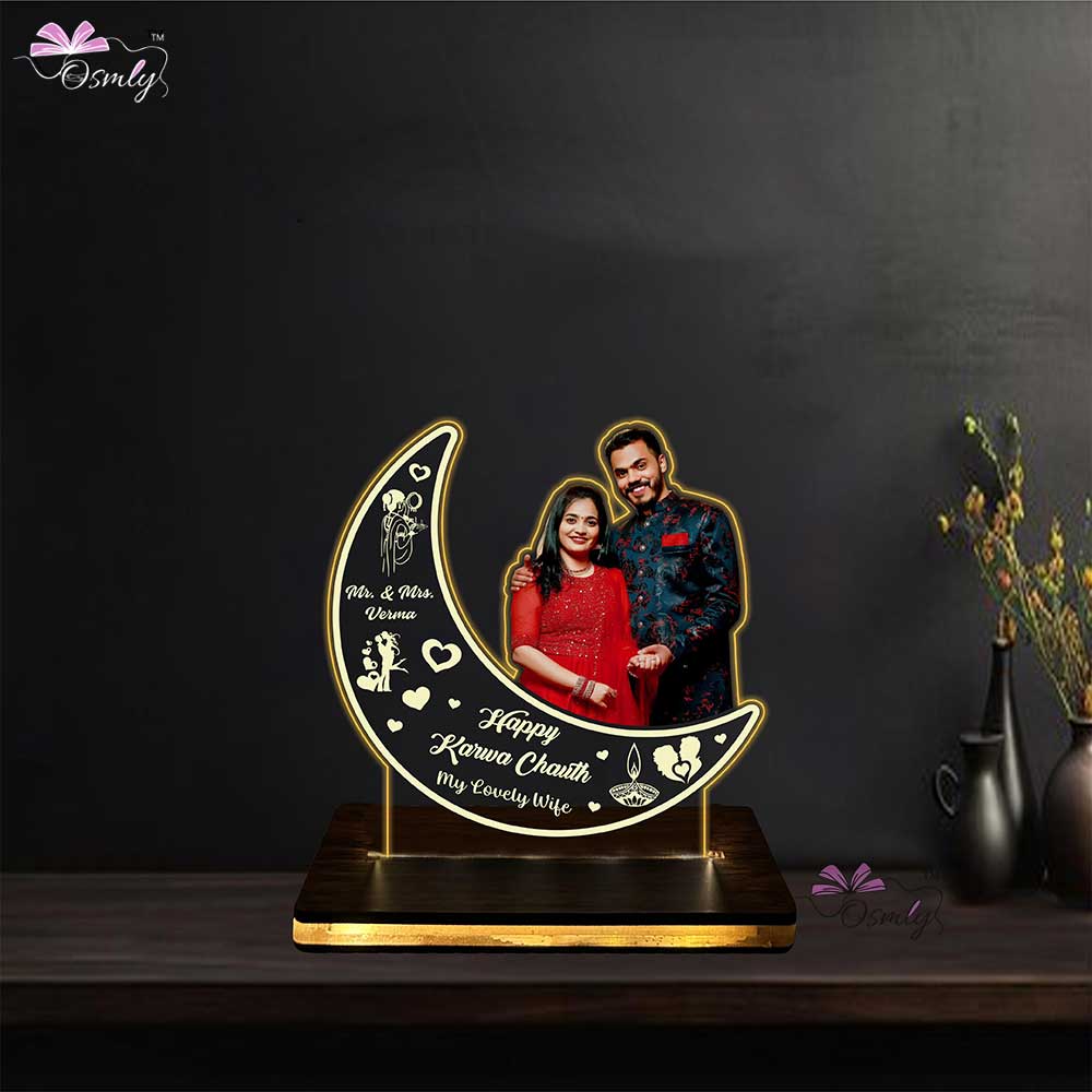 OSMLY Karwa Chauth Moon Lamp from OSMLY UV Printed Lamp