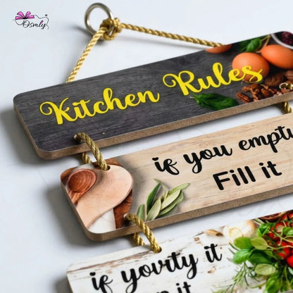 Kitchen Rules MDF Wall Hanging