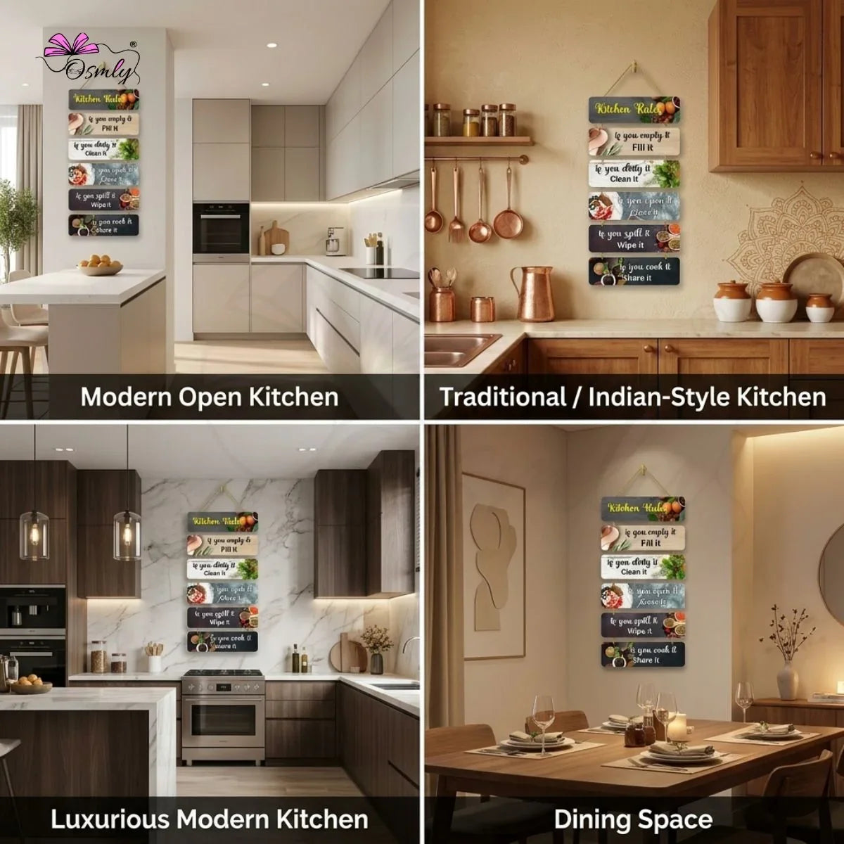 Kitchen Rules MDF Wall Hanging