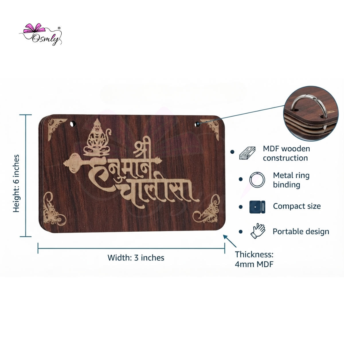 Wooden Hanuman Chalisa