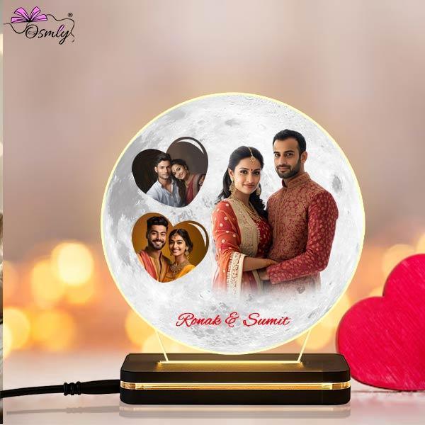 Moon Theme Couple Photo Lamp - OSMLY