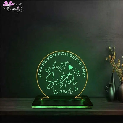 Best Sister Acrylic LED Lamp