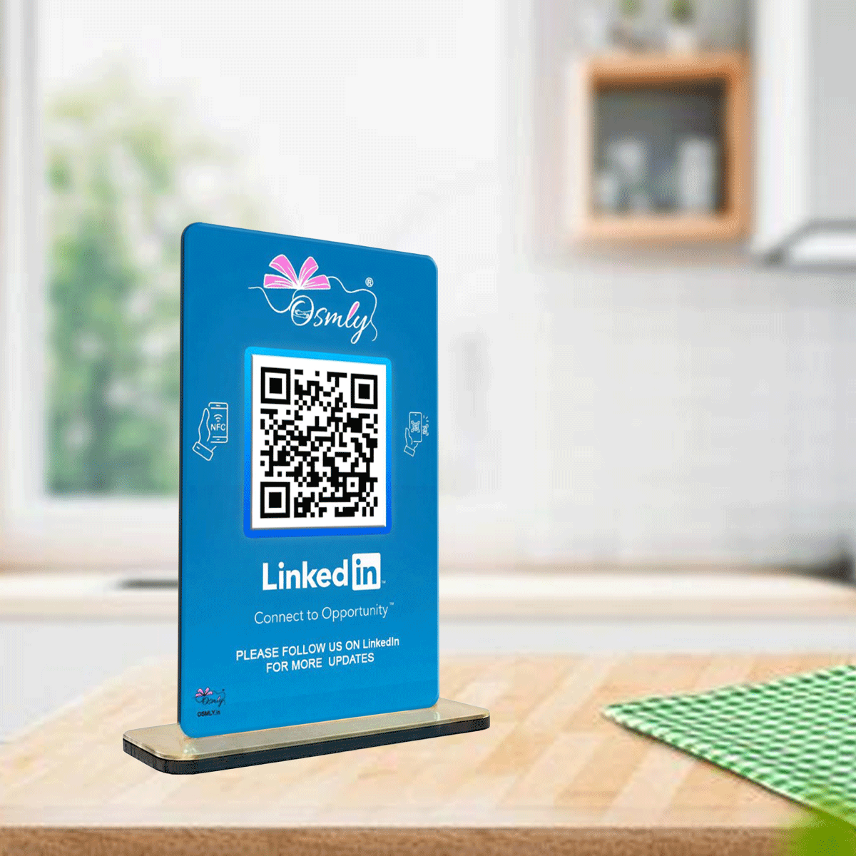 NFC Enabled LinkedIn QR Stand
