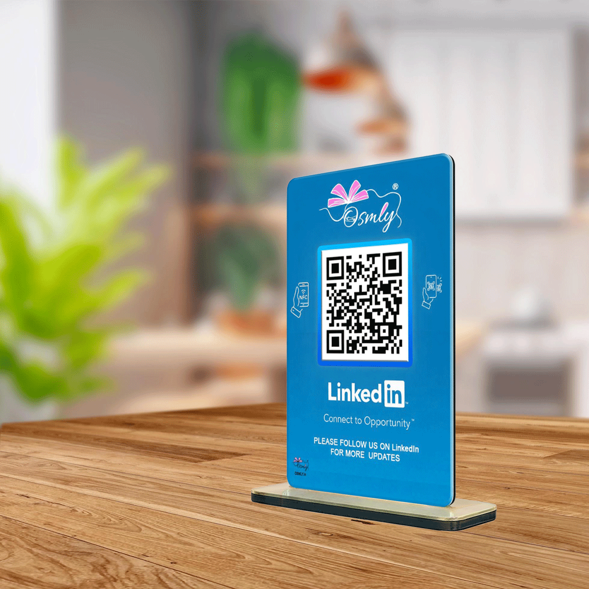 NFC Enabled LinkedIn QR Stand