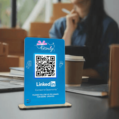 NFC Enabled LinkedIn QR Stand