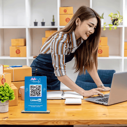 NFC Enabled LinkedIn QR Stand