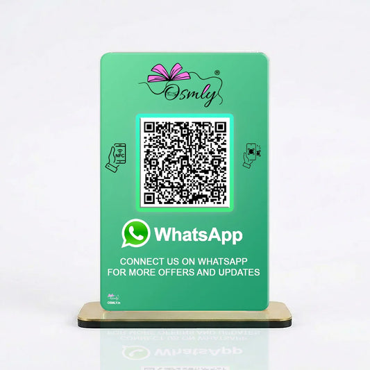 NFC-enabled WhatsApp QR stands
