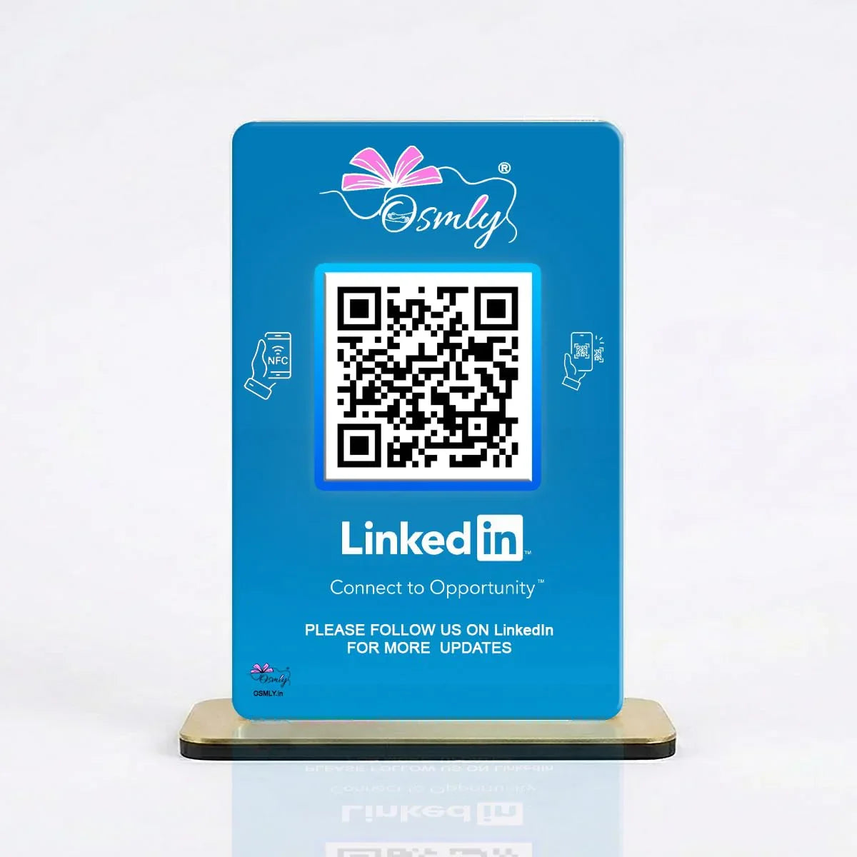 NFC Enabled LinkedIn QR Stand