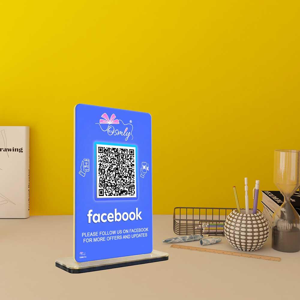 NFC Enabled Facebook QR Stand