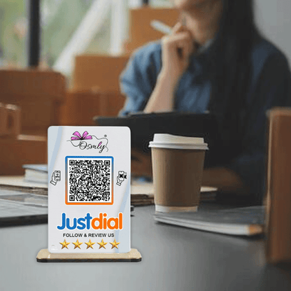 NFC Enabled Justdial QR Stand