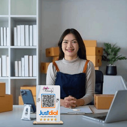 NFC Enabled Justdial QR Stand