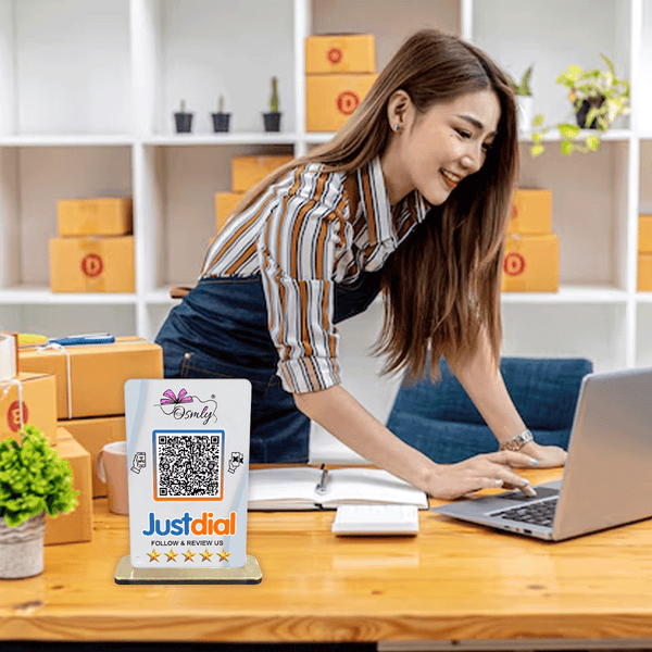 NFC Enabled Justdial QR Stand