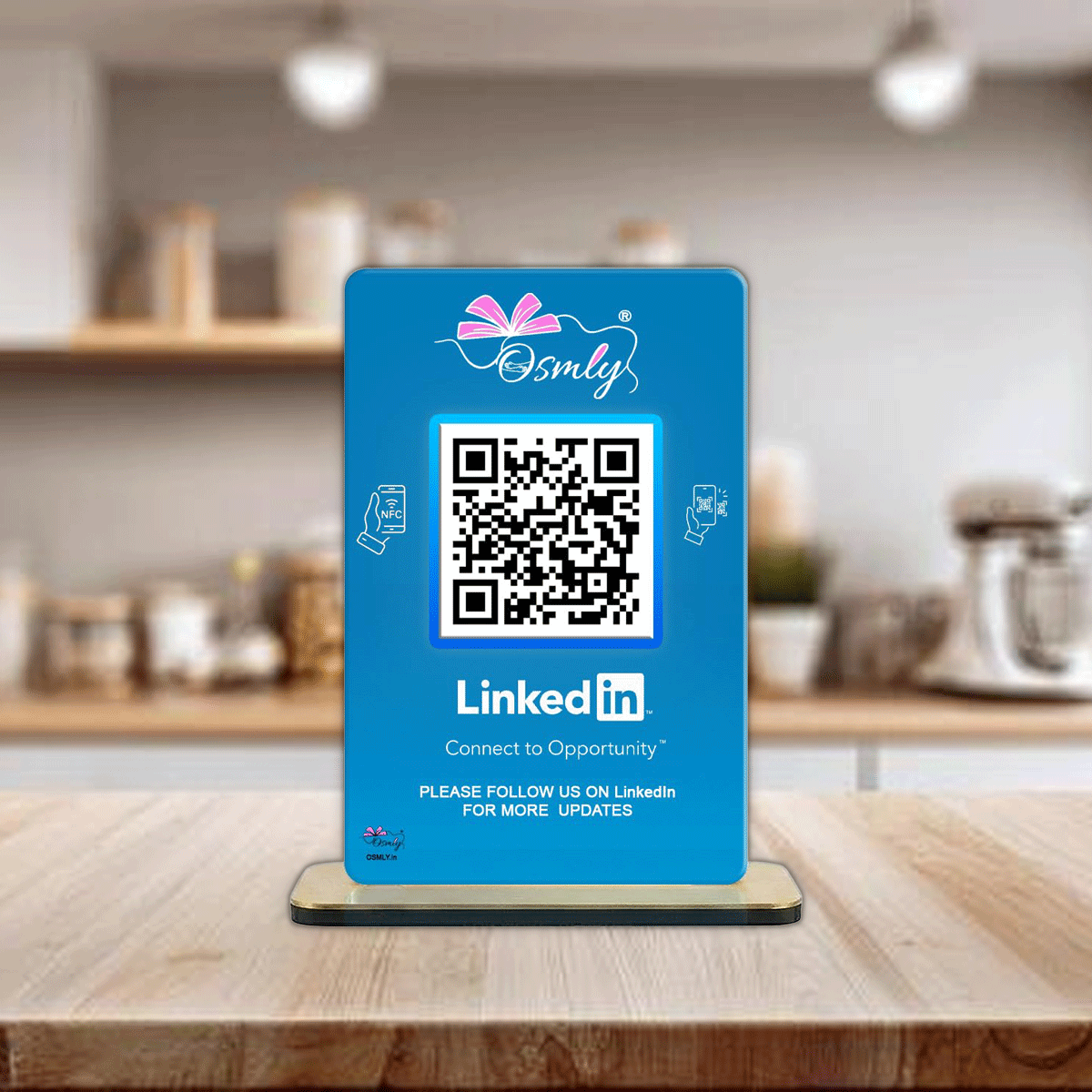 NFC Enabled LinkedIn QR Stand