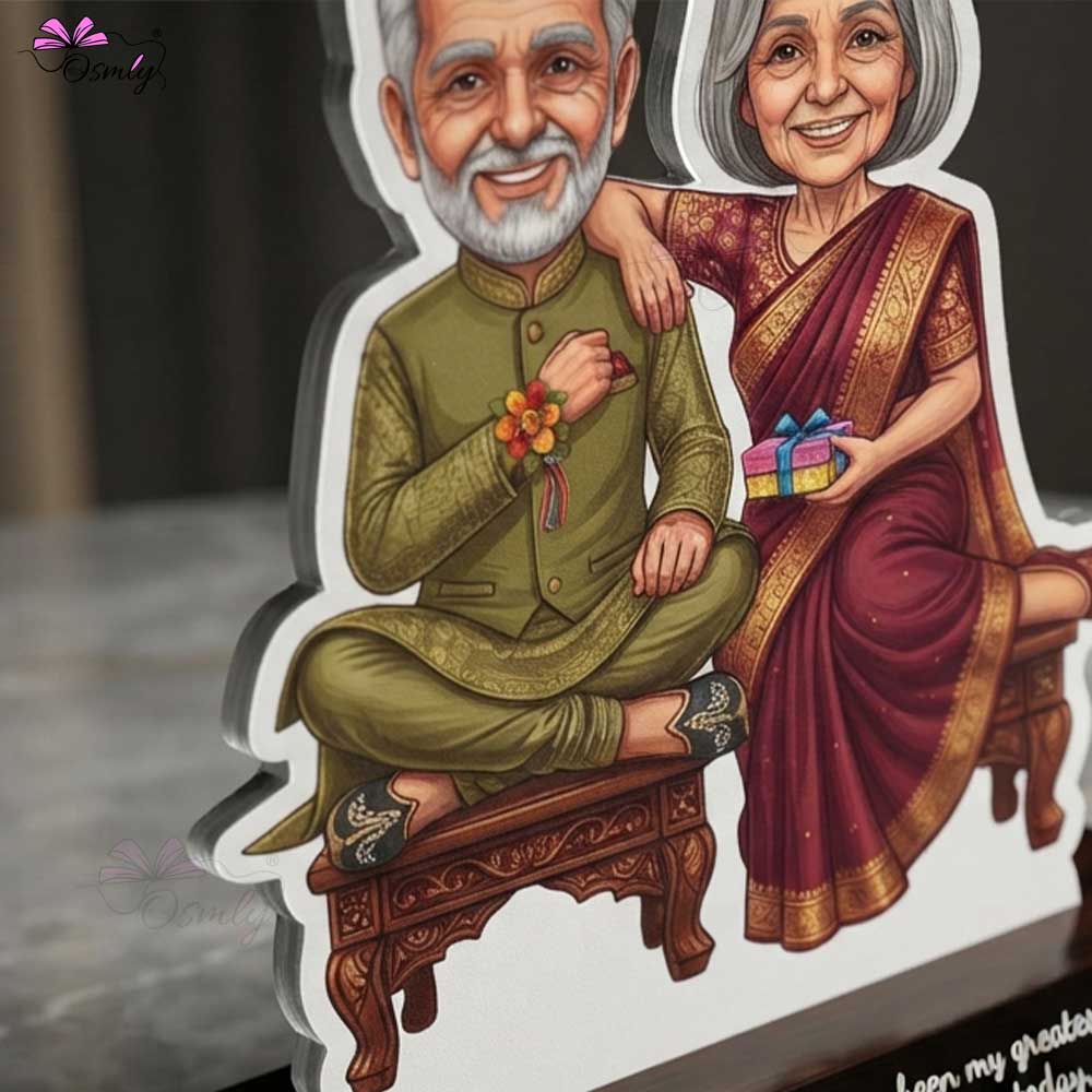 Old Sibling Rakhi Caricature