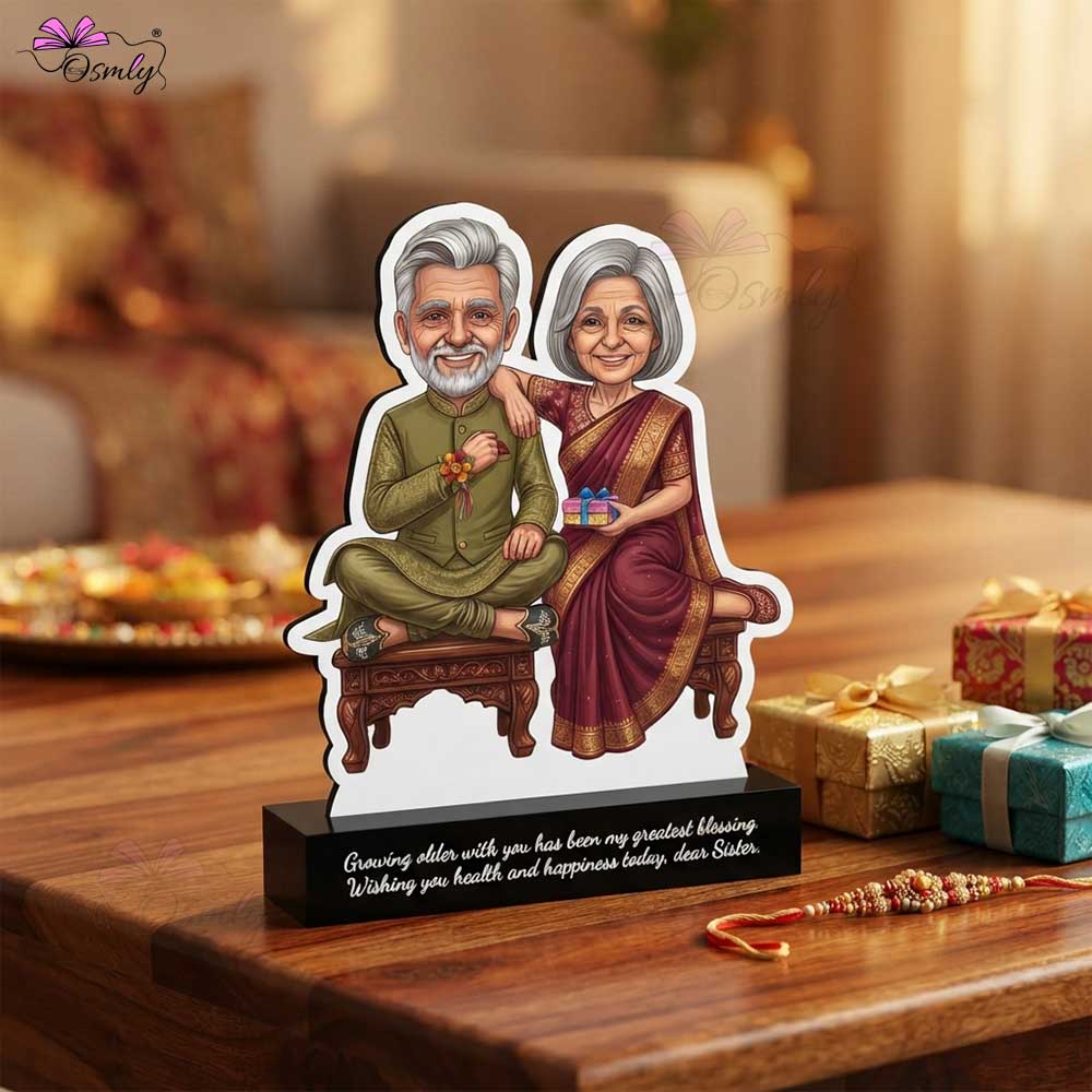 Old Sibling Rakhi Caricature