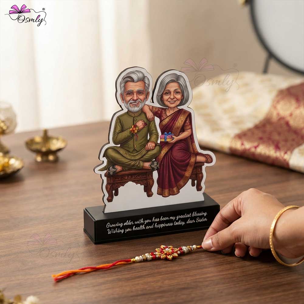 Old Sibling Rakhi Caricature