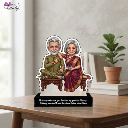 Old Sibling Rakhi Caricature