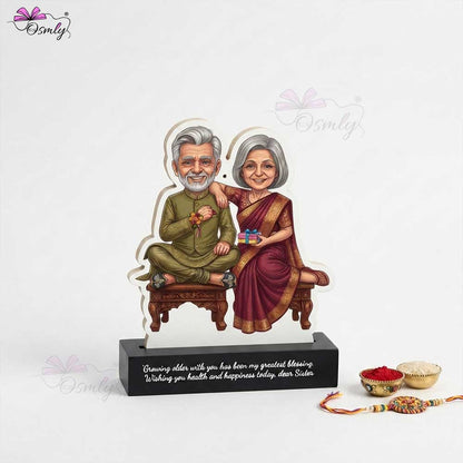 Old Sibling Rakhi Caricature