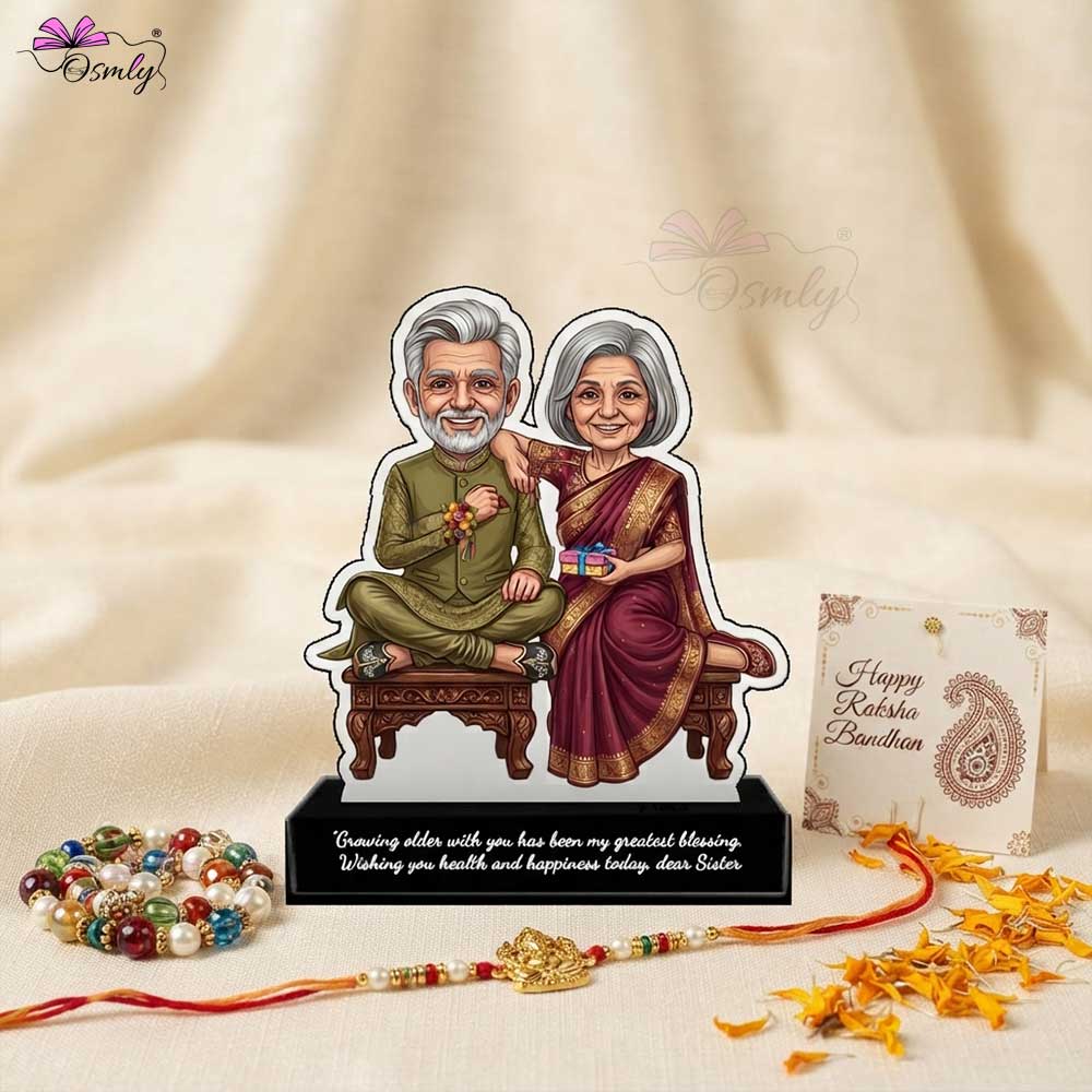 Old Sibling Rakhi Caricature