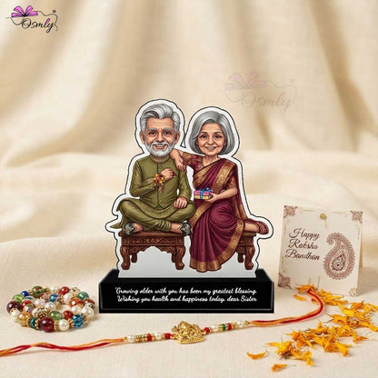 Old Sibling Rakhi Caricature
